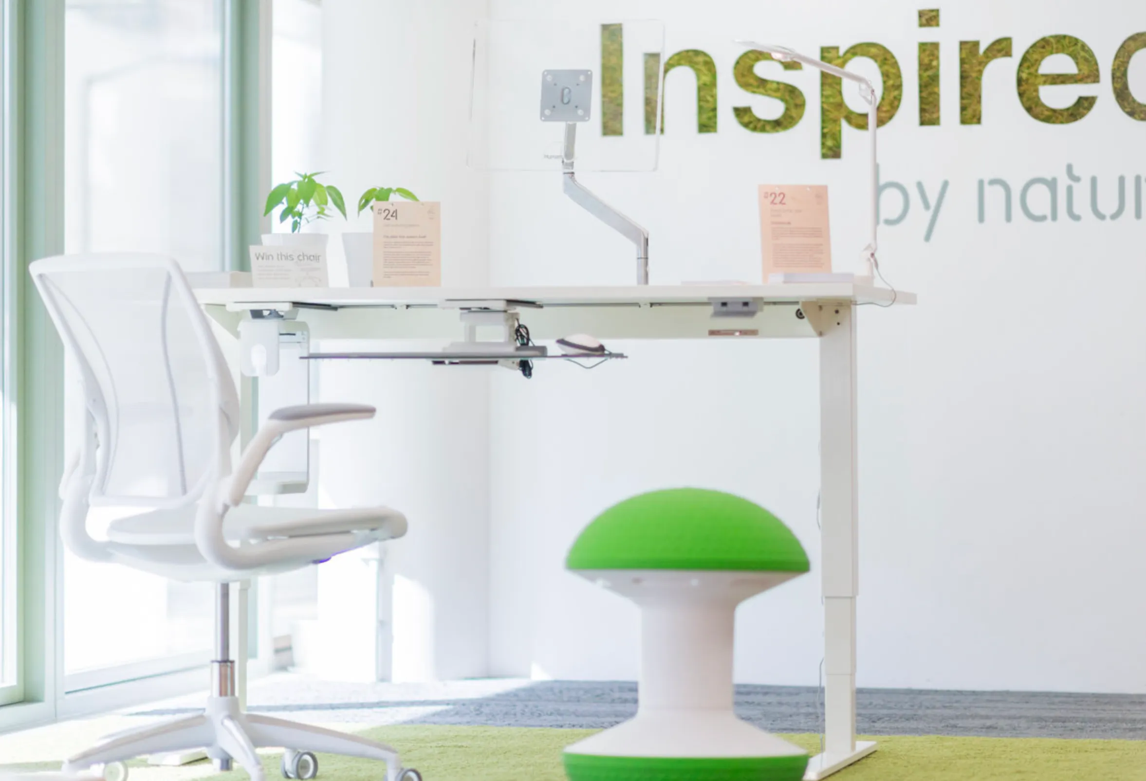 A desk environment featuring brands from the 100 ideas