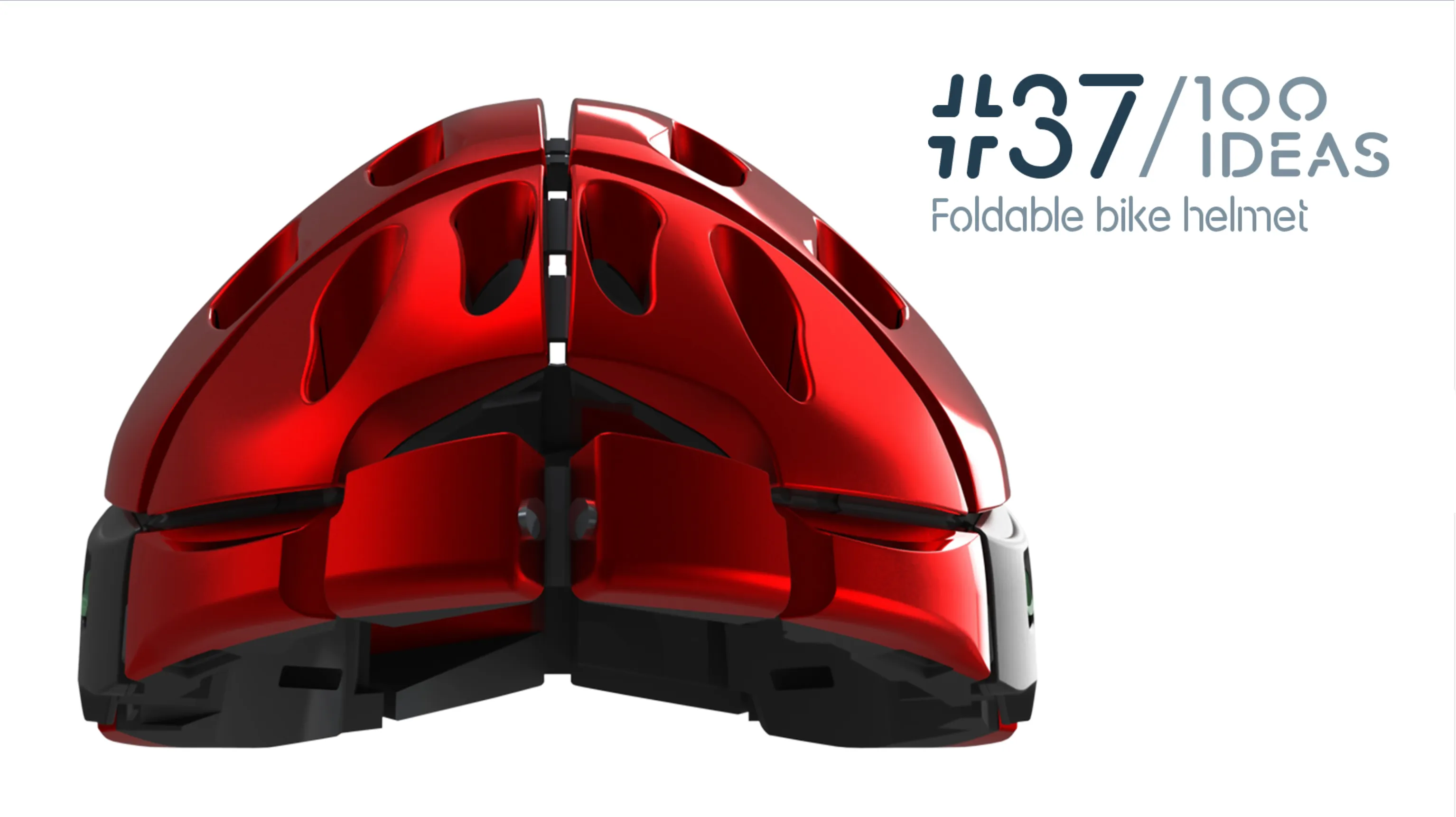Idea #37 - a red, foldable bike helmet