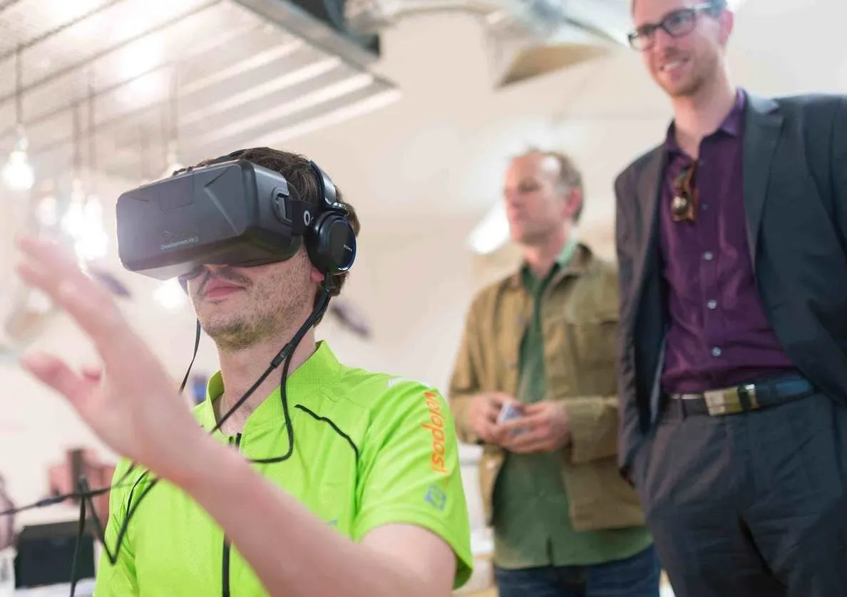 Someone using a VR headset